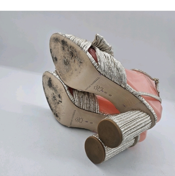 Loeffler Randall Camellia Bow-Embellished Lamé Sandals - Picture 10 of 16